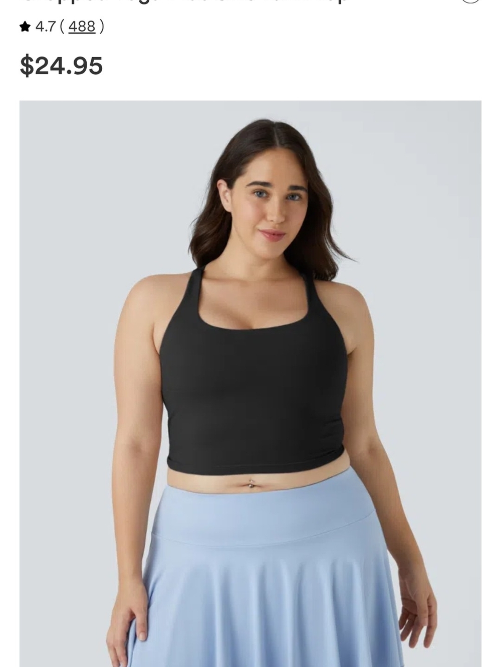 Halara Cropped Yoga Plus Size Tank Top NWT - Picture 3 of 8
